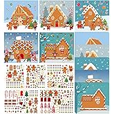 Tsorode Make a Gingerbread House Stickers-30Pcs DIY Gingerbread House Christmas Stickers Crafts for Kids Toddlers Christmas Activities Games Party Favors