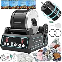 KomeStone K1 Pro Professional Cutting-Edge Brushless Motor Advanced Rock Tumbler Polisher Kit, Extra Large 2.5 Lb Barrel with