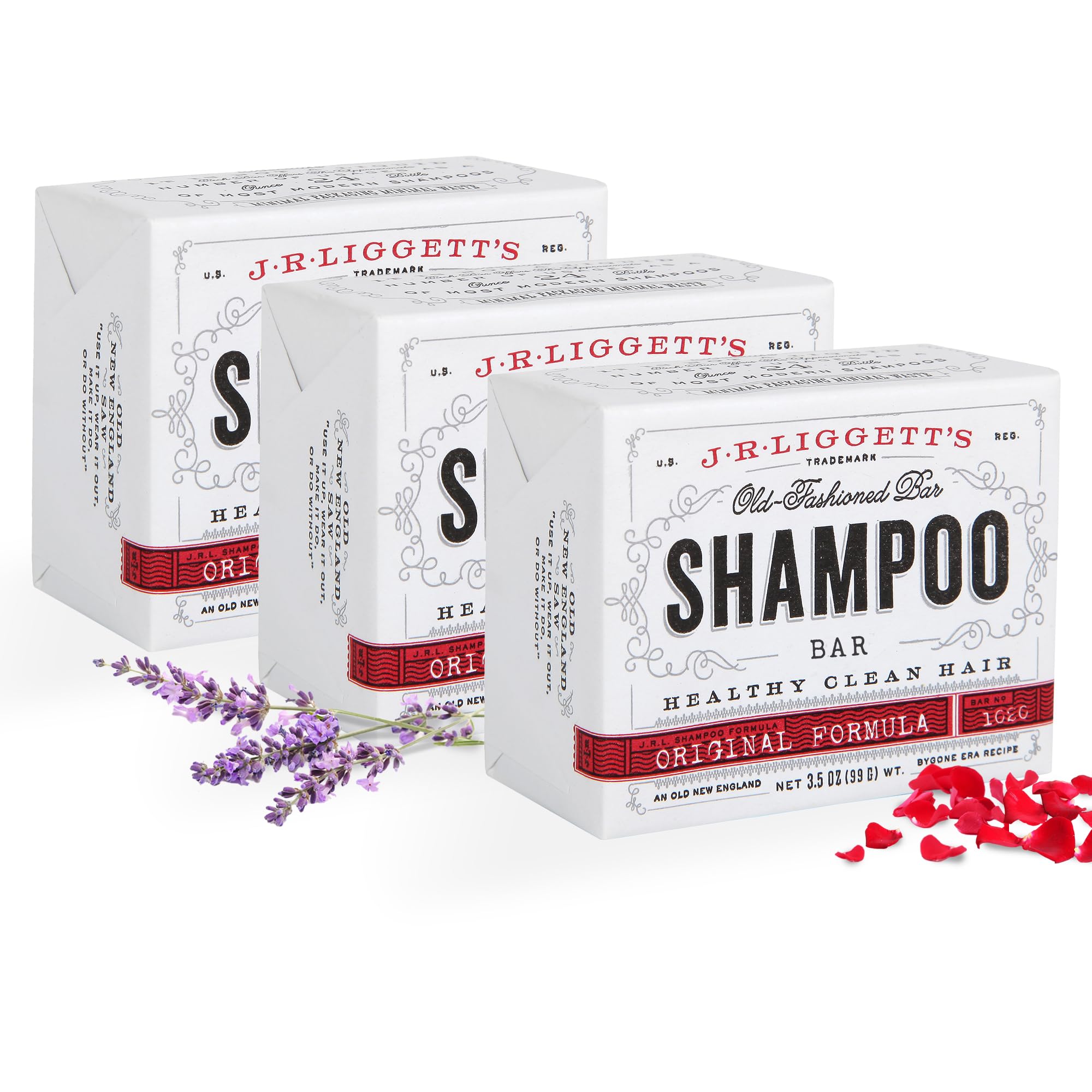Photo 1 of *ONLY 1* J·R·LIGGETT'S Shampoo Bar - Original Formula, All Natural Solid Shampoo Bar for Hair with Coconut Oil & Castor Oil, Sulfate Free, GMO Free, Gentle Lather and Refreshing, 3.5 oz - 3 Pack