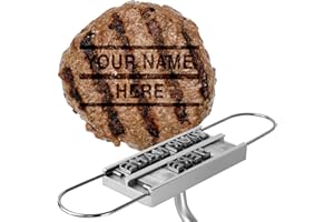 Barbuzzo BBQ Branding Iron with Changeable Letters - Brand Your Steak, Hamburger, Chicken, with Your Name, Message or Just Ab