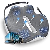 japiroc X-Large Seat Cushion for Truck Driver, Upgraded Cushion for Back Support and Pain Relief, Memory Foam with Non-Slip Washable Cover, Relieves Long-Term Truck Sitting and Pain
