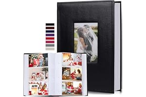 RECUTMS Photo Album for 4x6 Pictures 300 Photos with Writing Space, Leather Cover Holds 300 Horizontal Photos for Wedding Ann
