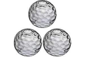 CJY CHENJINYAN 6.3 Inch Replacement Clear Hammer Glass Lamp Shade Light Fixture,for Replacement Wall Sconce Pendant Light Ceiling Light Chandelier Shade,Factory Outlet (Grey Glass, 3 Pack)