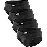 Nullktie Men's Cotton Briefs Underwear 4 Pack, Low Rise Men Brief with Comfort Waistband