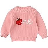 IDOPIP Toddler Baby Girls First Birthday Outfit Boho Embroidery One Sweater Top Knit Pullover Sweatshirt Fall Winter Clothes