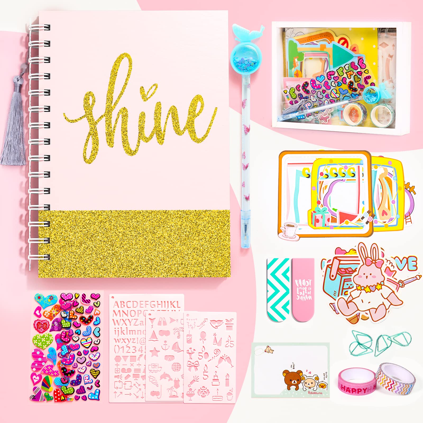 Teen Girls Diary Gift Set, Teenage Gifts for 8 9 10 11 12 13 14 Year Olds Girls, Stationery Set & Scrapbook Kit for Teen Girls, Creative Teenage Girls Trendy Stuff Ages 8-14, Art and Craft Set