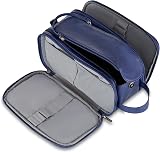 Elviros Water-Resistant PU Leather Toiletry Bag Men Large Shaving Dopp Kit Blue