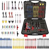 110PCS Automotive Circuit Test Lead Kit, Multimeter Leads Kit,Multi Function Auto Diagnostic Tools with Power Back Probes Test Lead Set Wire Connectors Set with Black Carrying Case,Alligator Clips