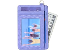 Badiya Credit Card Holder Slim Minimalist Wallet, Front Pocket Purse RFID Blocking Wallet Compact Card Case with ID Window for Women & Men