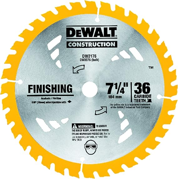 DEWALT DW3176 Construction Series 71/4Inch 36Tooth Thin Kerf