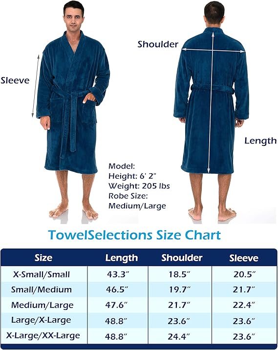 towelselections men's plush kimono robe