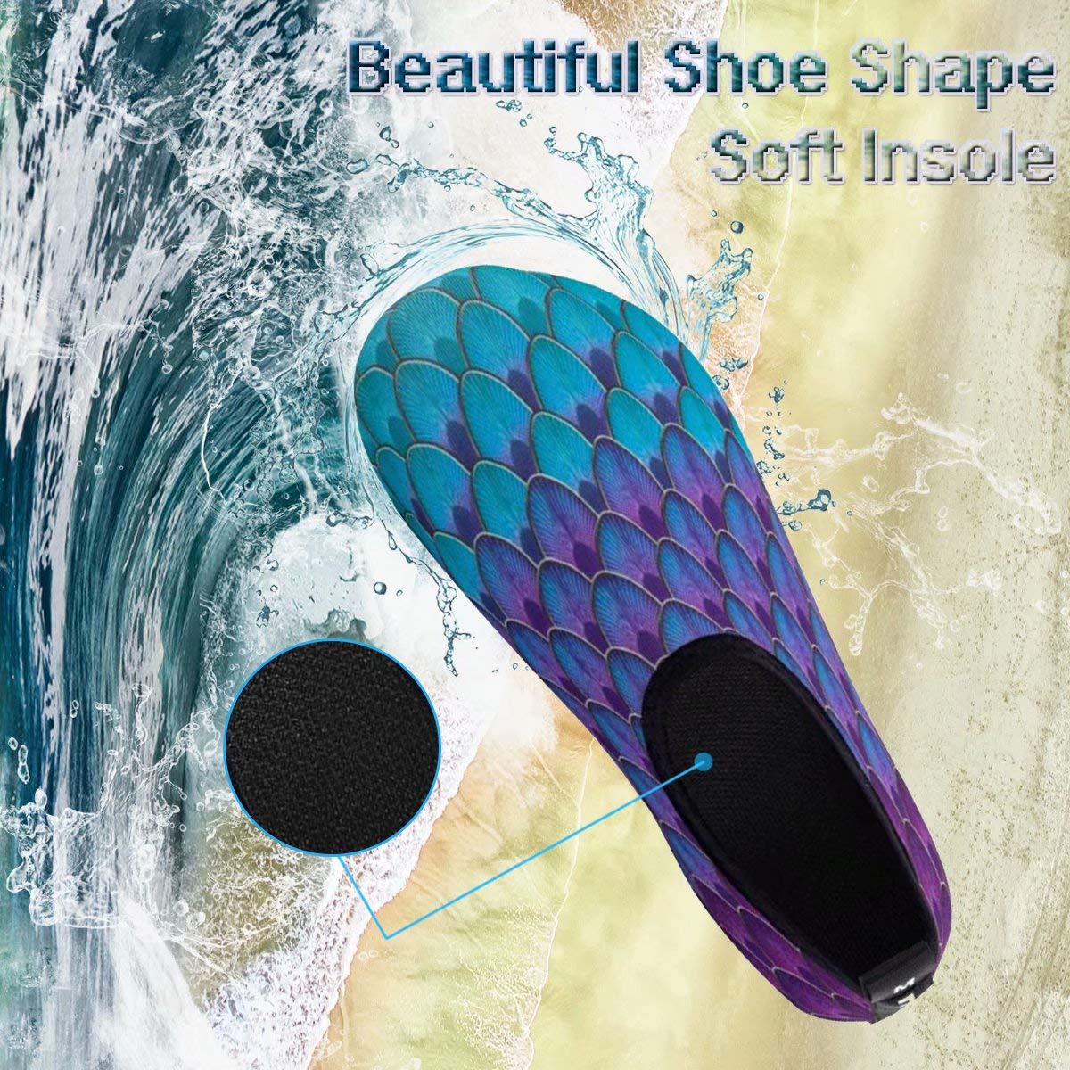 YALOX Water Shoes Women's Men's Outdoor Beach Swimming Aqua Socks Quick-Dry Barefoot Shoes Surfing Yoga Pool Exercise