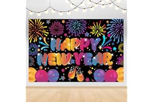 YQUQWN, XtraLarge Neon Happy New Banner, 72x12 Inch, New Year Banner for Happy New Year Decorations 2024, Happy New Year Backdrop, New Years Eve Banner, New Years Eve Party Supplies 2024