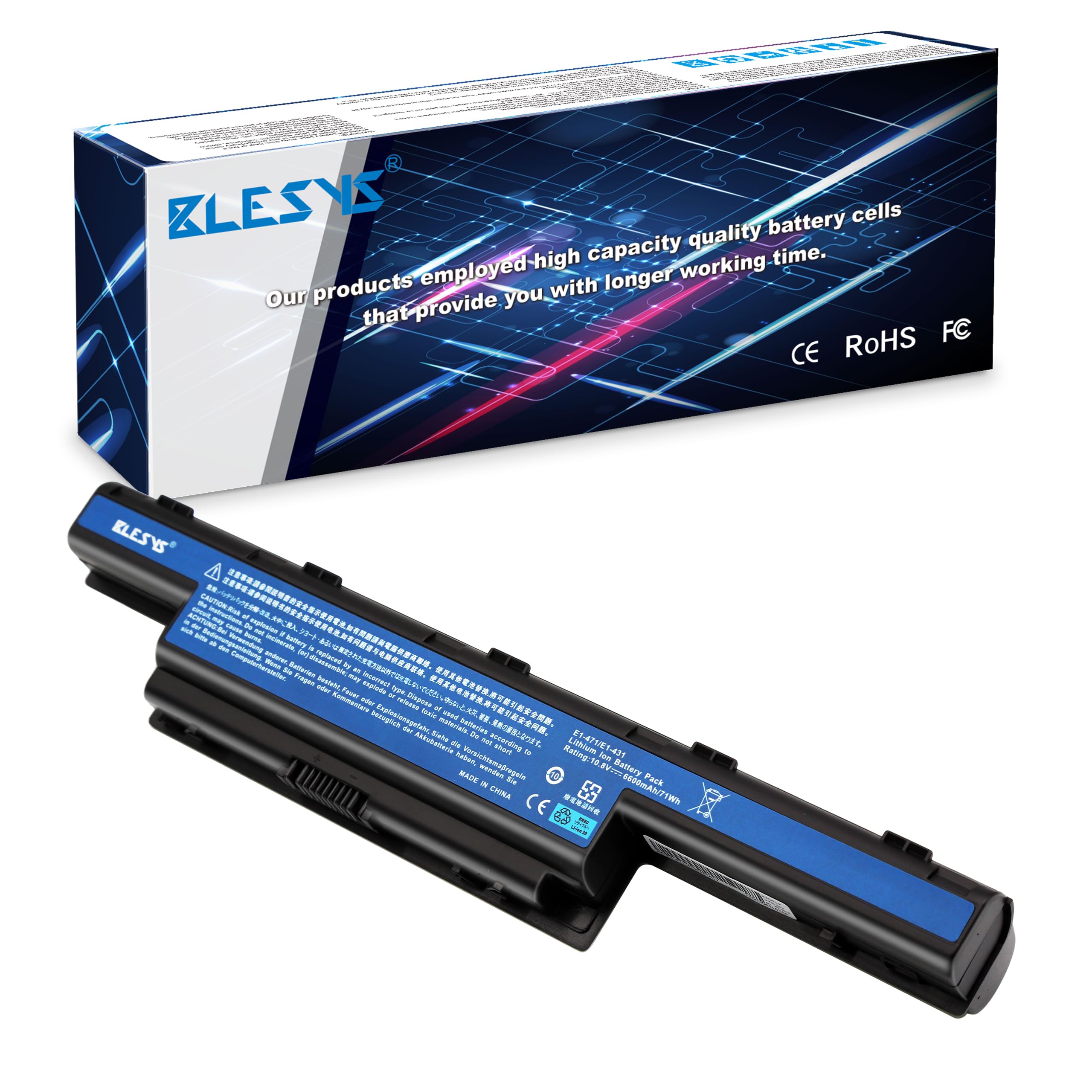 BLESYS 6600mAh AS10D31 Battery for Acer Aspire TravelMate 5741 5742 5750 5742z 5336 5551 4253 5349 5733 5735 5740 5744 5749 7551 7741 5733z 5736z 5740g 5741g 5741z 5741zg 5750g 5755g Laptops