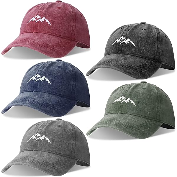 9-Pack Vintage Washed Cotton Baseball Caps, Adjustable Unisex Hats, UPF 50+ Bonuci 24/50 Pack Vintage Baseball Hat Bulk Washed Baseball  main image 2