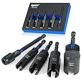 PACMANN Wing Nut Driver Set 5PCS with Quick Release Bit Holder, 1/4" Hex Shank, Color-Coded 9mm 12mm 15mm 18mm, Durable Cr-V Steel for Wing Nuts, Eye Bolts, Wire Twisting, with EVA Storage Case