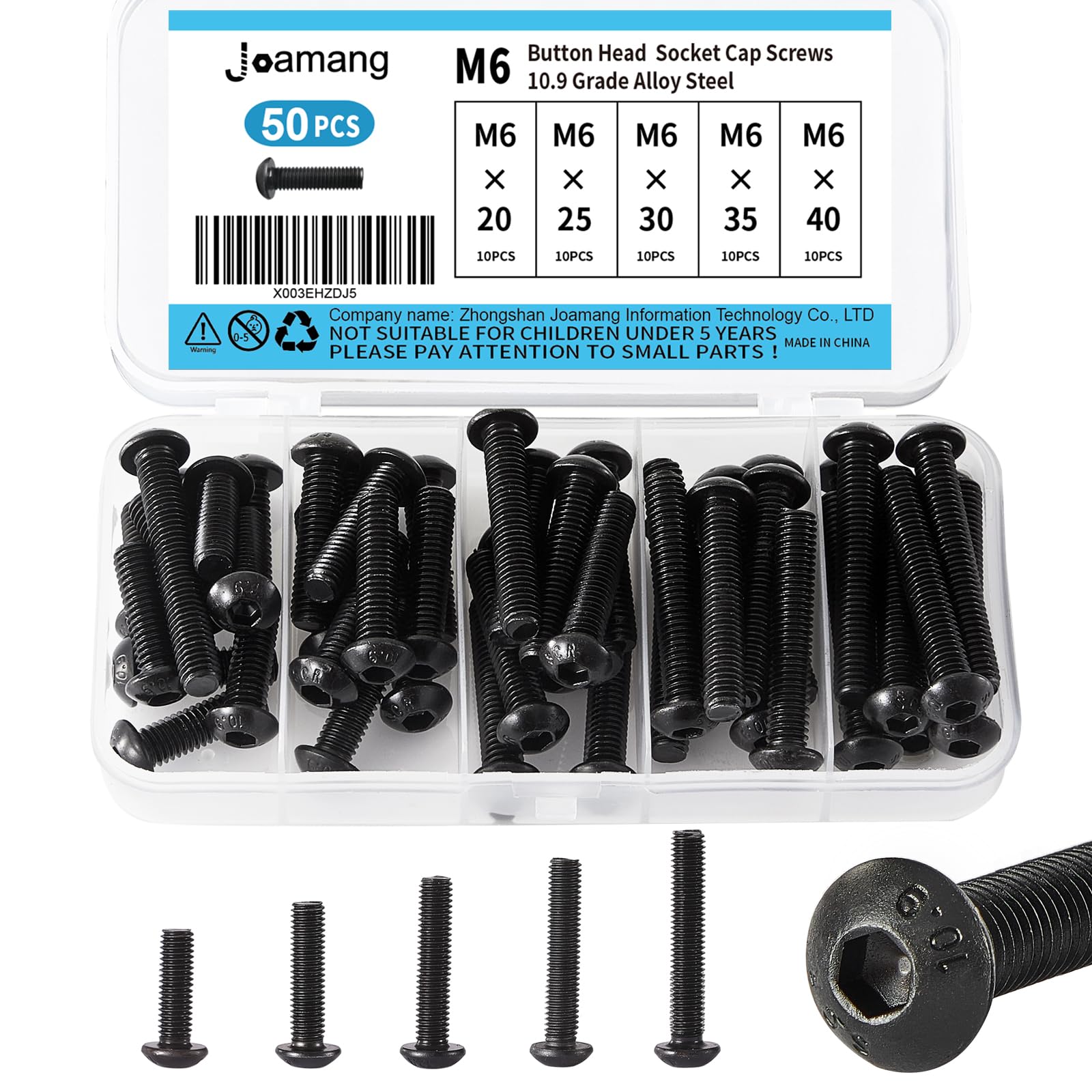 Joamang M6 x 20mm 25mm 30mm 35mm 40mm Button Head
