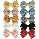 Baby Girl Hair Clips Bows Barrettes 10 Pack Fully Lined Alligator Clip 3.4 Inch Hair Accessories for Little Girls Toddler Kid