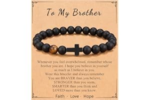 ORISPRE To Mens Gifts Cross Bracelet for Son, Grandson, Dad, Husband, Godfather, Men - Birthday Graduation Retirement Christmas Christian Gift for Teens Men
