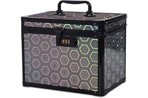 Buanson Security Lock Boxes (DGrey),Lockable Storage Box Medicine,Code Lock Box Jewelry,Combination Lock Box for Office,Cosmetic Storage Box-7.25"x7.75"x10"