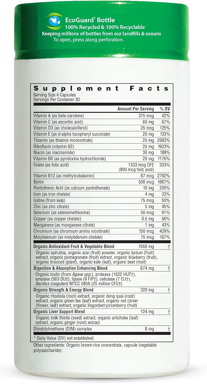 Rainbow Light Women’s Multivitamin, Organic Fruits & Vegetables, 120 Capsules (Package May Vary): Health & Personal Care