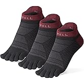 VWELL Toe Socks for Men/Women, COOLMAX Five Finger Socks, High Performance Athletic Toe Socks No Show (3Pairs)
