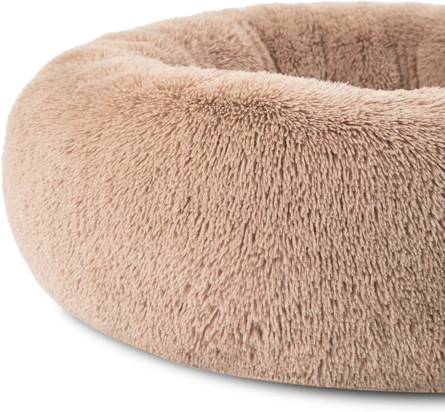 Bedsure Calming Dog Bed for Small Dogs - Donut Washable Small Pet Bed, 23 inches Anti Anxiety Round Fluffy Plush Faux Fur Cat Bed, Fits up to 25 lbs Pets, Camel : Kitchen & Dining