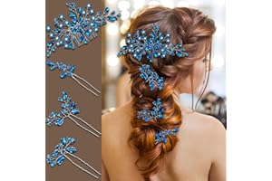 Wedding hair accessories, Bridal for piece, brides headpiece, Bride comb（Blue）