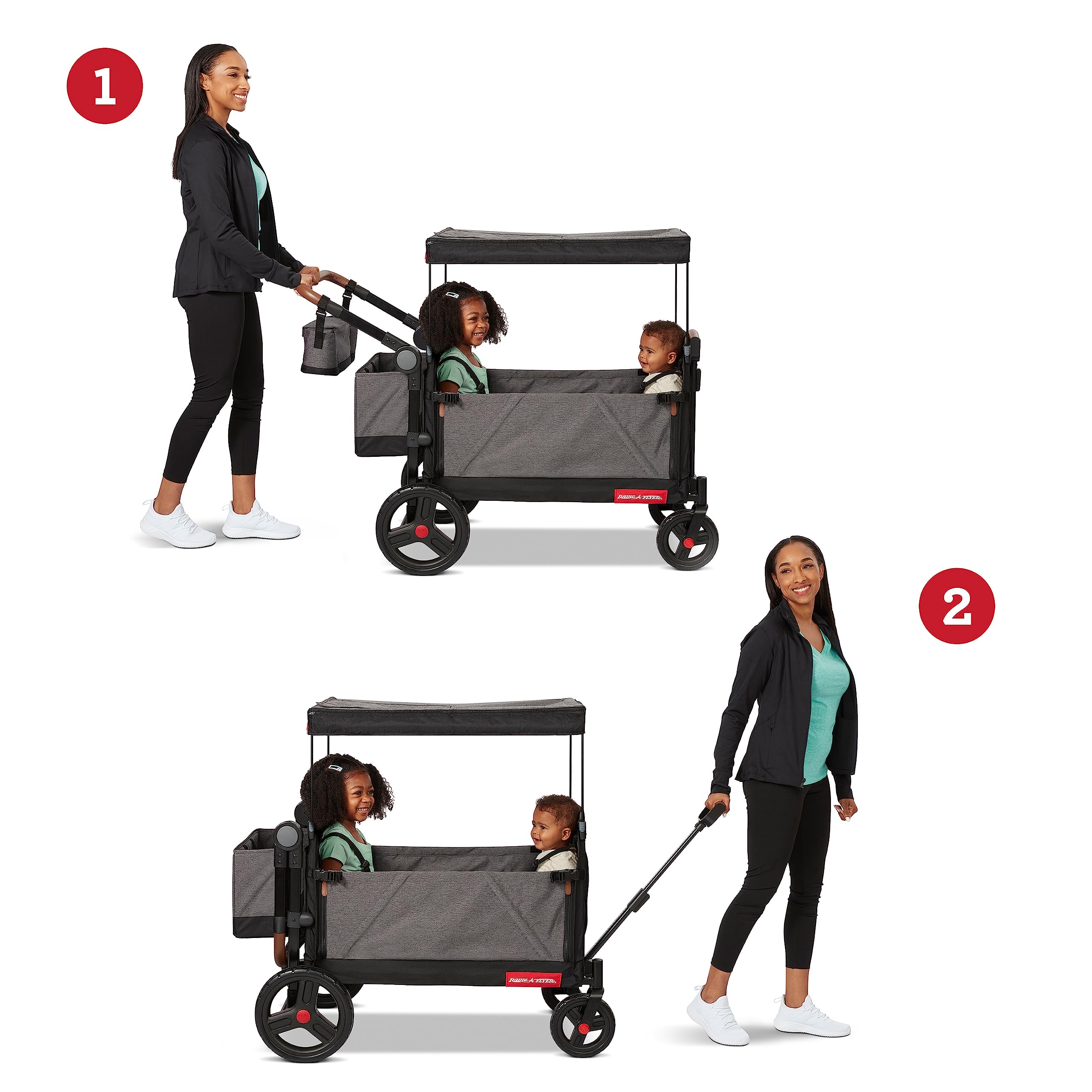 Radio Flyer Atlas Stroll N Wagon, Folding Wagon for 1+ Years - Gray