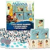 Disney Moana Party Favors for 20 Guests Bundle ~ 20 Pieces Moana Favor Boxes with Stickers, Tattoos and Stampers for Kids Birthday Party | Moana Party Supplies and Decorations Combo Pack
