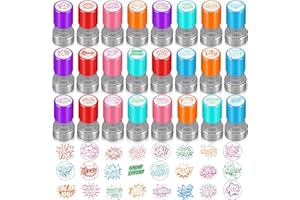 Yinder 24 Pcs Teacher Stamps for Classroom Self Inking School Classroom Stamps Bulk for Teachers Elementary Colorful Motivational Encouraging Gifts Christmas Stocking Stuffers(Hero)
