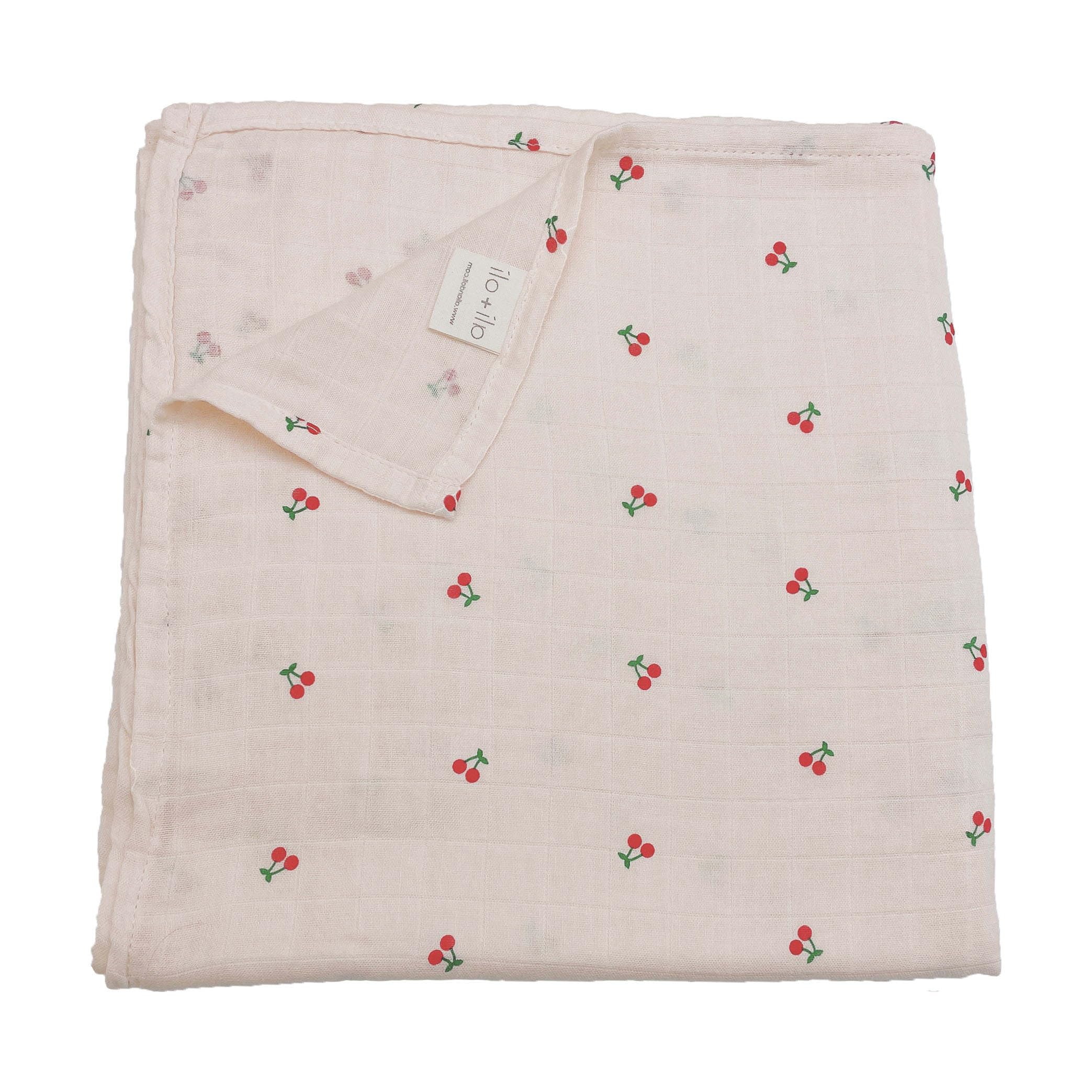 Photo 1 of Ali+Oli Muslin Swaddle Blanket for Baby (Cherry) Large 47" x 47" Soft Rayon Made from Bamboo & Organic Cotton, Machine Washable Receiving Blanket Wrap for Newborn to Toddler