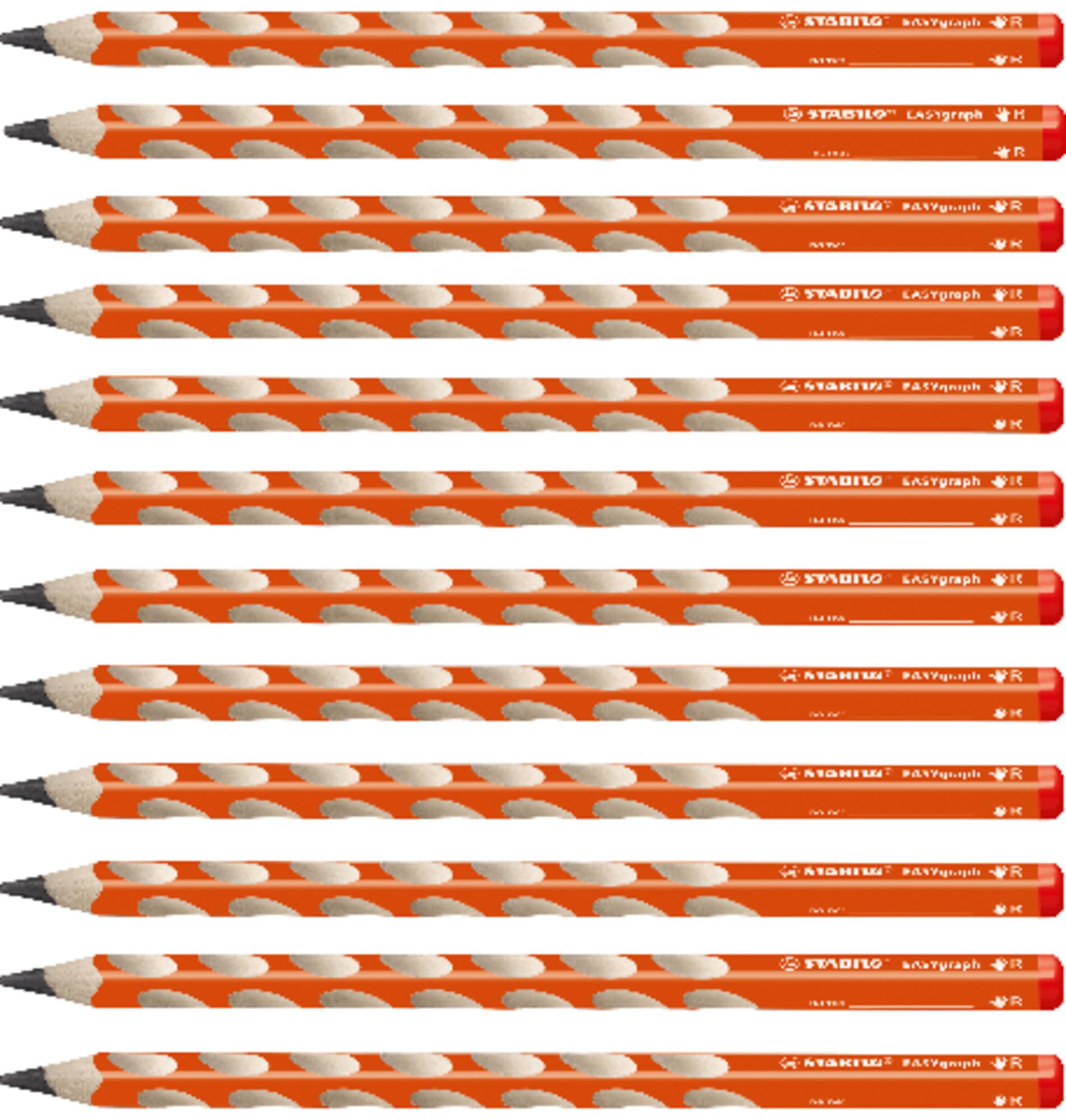 Ergonomic Graphite Pencil - STABILO EASYgraph - Right-Handed - Orange - Pack of 12 - B — image 1
