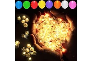 AOGIST 100pcs Warm White LED Balloon Light,Round Led Flash Ball Lamp for Paper Lantern Balloon,Indoor Outdoor Party Event Fun Birthday Party Wedding Decoration Supplies