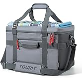 TOURIT Soft Sided Cooler Bag Insulated 48/60 Cans, Large Collapsible & Leakproof Ice Chest for Picnic, Beach, Camping, Travel