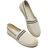 BABUDOG Womens Espadrilles Breathable Flats Shoes Mesh Slip on Loafers Soft White Flats