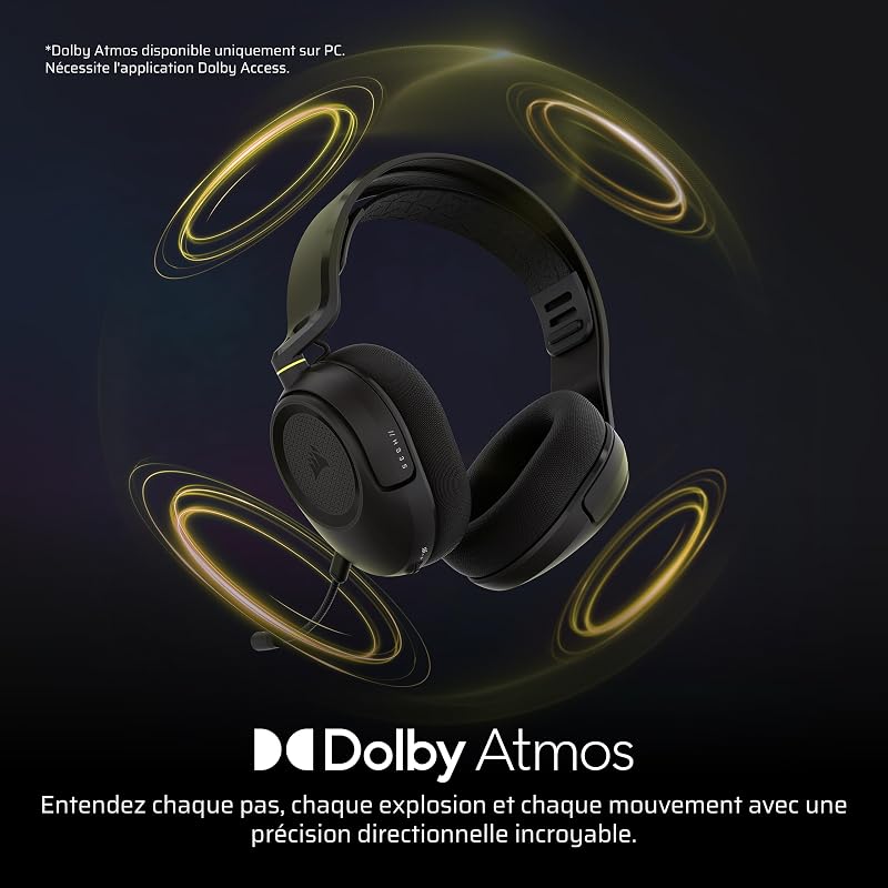 HS35 v3 Casque de Jeu sans Fil avec Micro – Noir (Carbone)