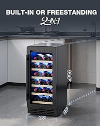 ICEVIVAL 15 Inch Wine Cooler Refrigerator, 28
