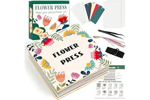 Aboofx Kids' Flower Press Kit, 4-Layers 6 x 6 inch Wooden Leaf Press Flower Pressing Kits for Adults Kid Creativity Outdoor Play Learning Toy Nature Art and Crafts DIY Kits for Girls & Boys