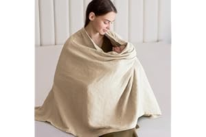 SUNSHE Nursing Cover for Breastfeeding, Multi-use Nursing Covers - 100% Cotton Privacy Breathable Nursing Cover - Soft Muslin Nursing Covers for Mother Nursing Apron (Summer Wheat)