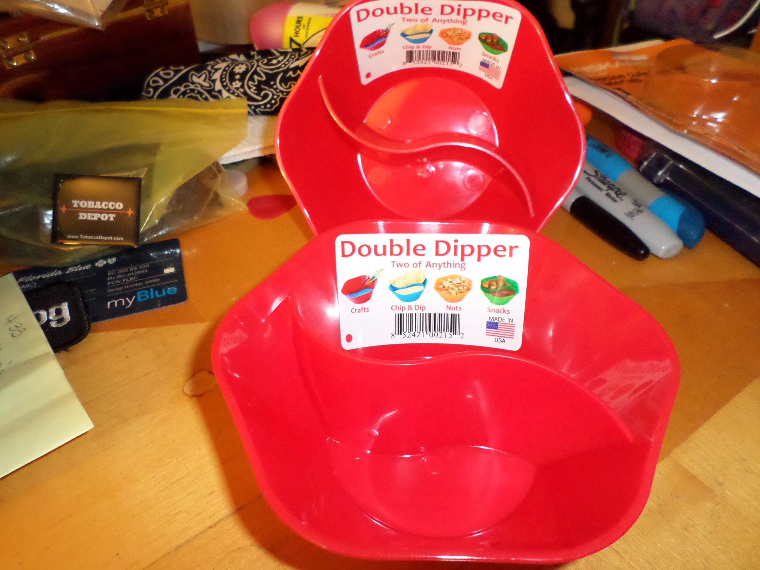 Double Dipper - Two of Anything Bowl - Blue - Set of 2 (Red)