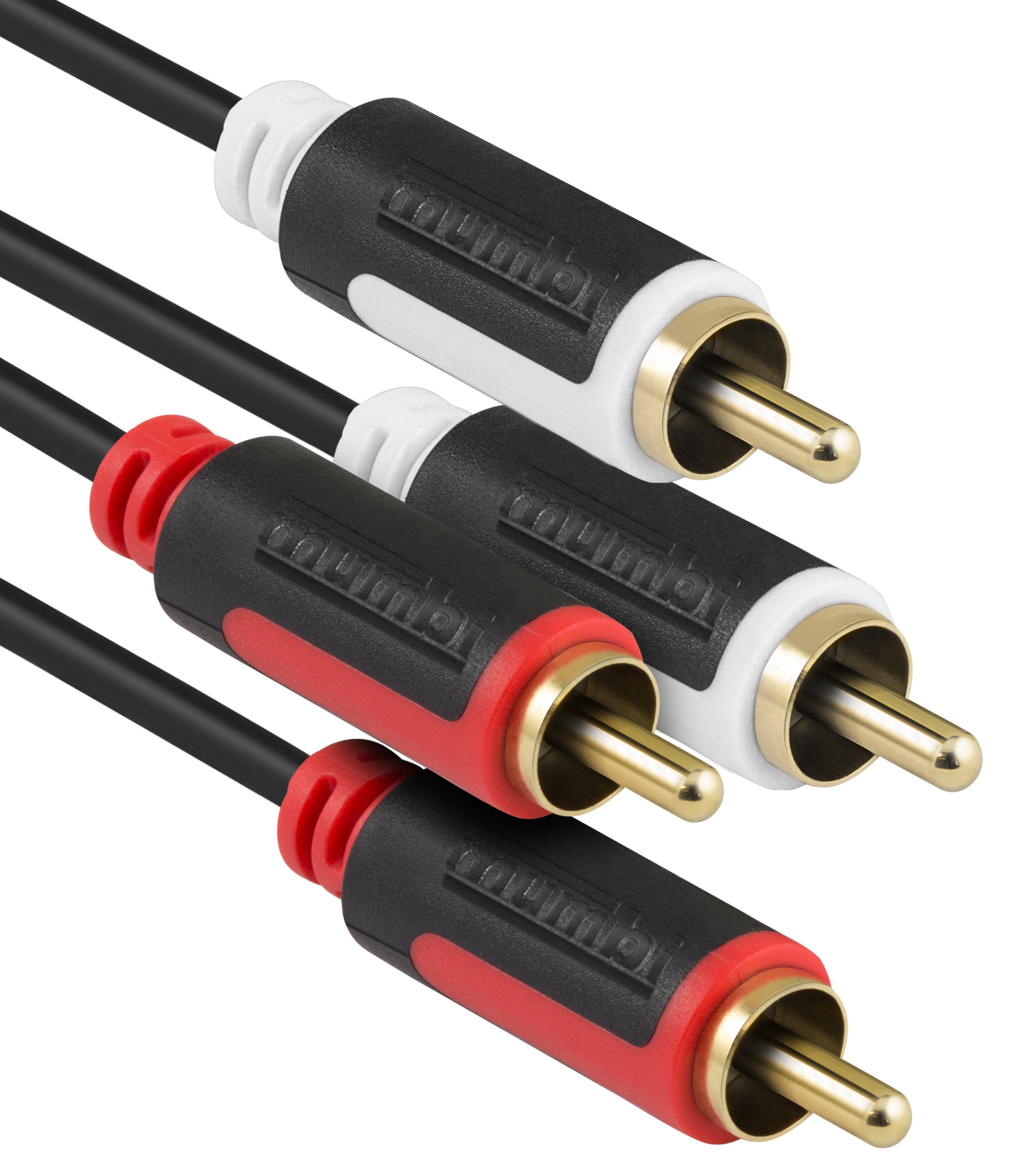 mumbi 2 m Stereo Audio RCA Connection Cable 2x RCA Male to 2x RCA Male