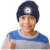 Etsfmoa Unisex Beanie with The Light,Gifts for Kids Boys and Girls Children USB Rechargeable Headlamp The Cap