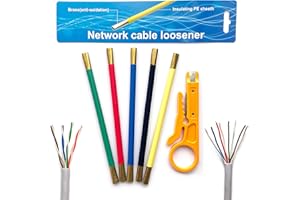 LIUJINCAN Untwist Tool for Twisted Pair Network Cables (CAT5/CAT6/CAT7 & RJ45) – Reduce Finger Fatigue, Speed Up Prep – Pro Brass Cable Separator for Network Technicians (Yellow, CAT5/6)