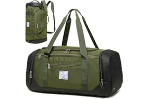 Laripwit Travel Duffle Bag for Men 40L Sports Gym Bag with Wet Pocket & Shoes Compartment Weekender Overnight Backpack for Tr
