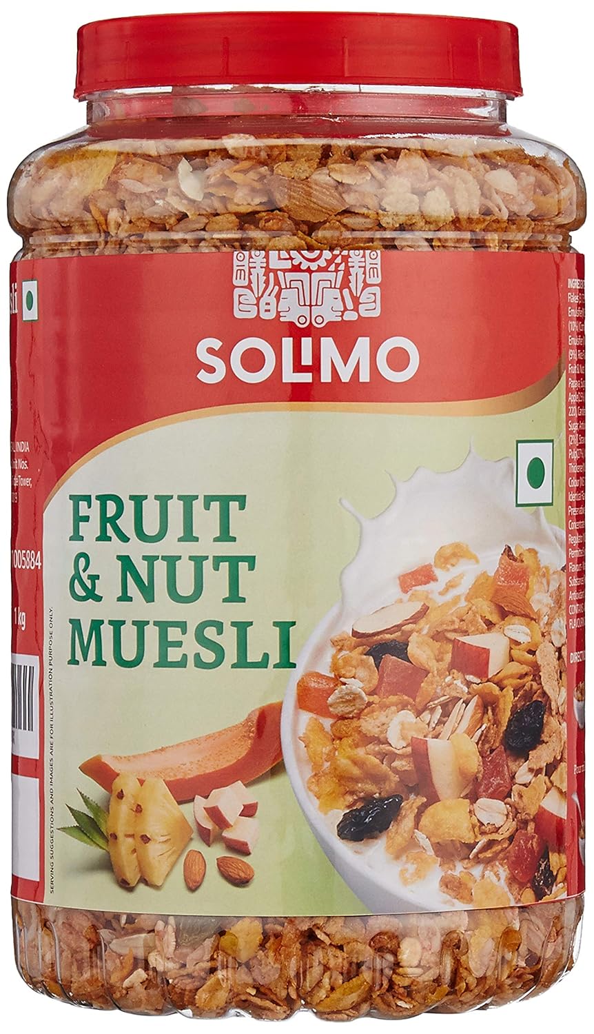 Amazon brand Solimo Fruit and Nut Muesli, 1kg Rs 420 At Amazon