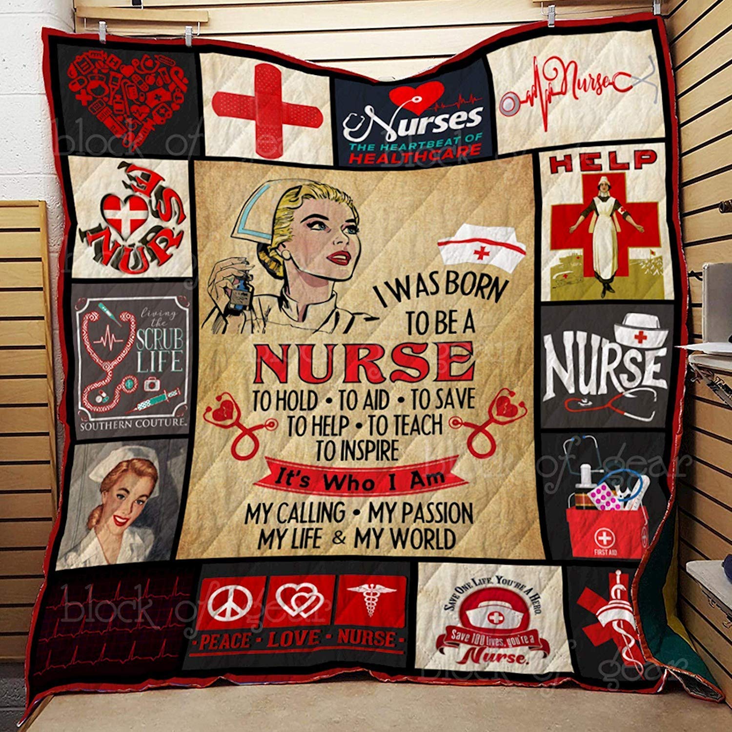 3D Printed Quilt | Proud to Be A Nurse Camping Quilt | All-Season Quilts Comforters with Reversible Cotton | Blanket for Traveling, Picnics, Beach Trips, Concerts and Home (Proud to Be a Nurse)