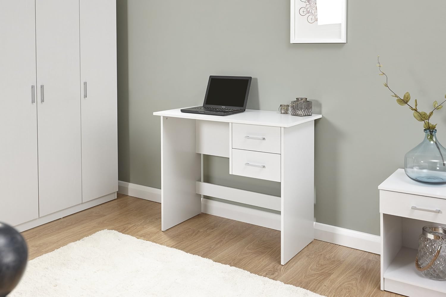 Panama 2 Drawer Home Office/Bedroom Desk (White) Amazon.co.uk Kitchen