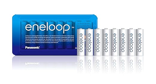 Panasonic eneloop, Ready-to-Use Ni-MH Akku, AA Mignon, 8er Pack inkl. Akkubox, min. 1900 mAh, 2100 Ladezyklen, starke Leistun