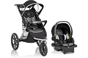 Evenflo Victory 3 Wheel Jogging Travel System w/LiteMax Infant Car Seat (Gray Scale)